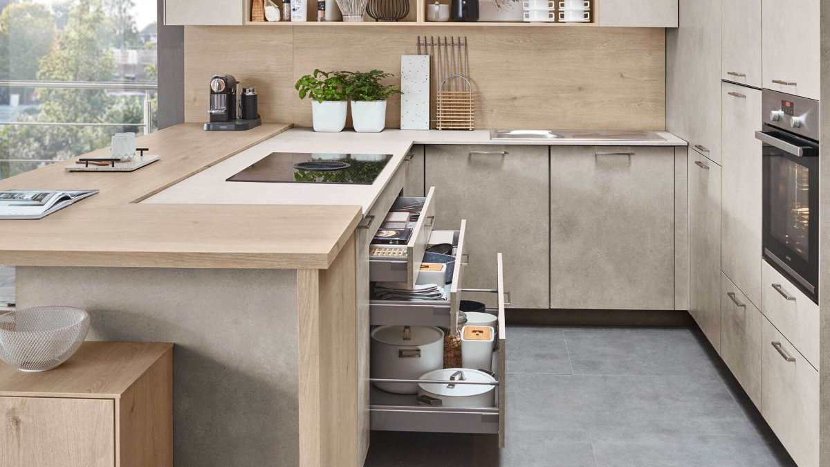 nobilia® Einbauküche Riva mit JUNKER Elektrogeräten und Esstheke – Bild 4